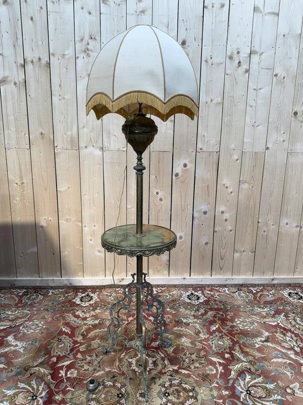 Lampadaire en bronze et onyx de style Napoléon III