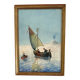 Painting "Sicilian Fishermen" framed under glass.
