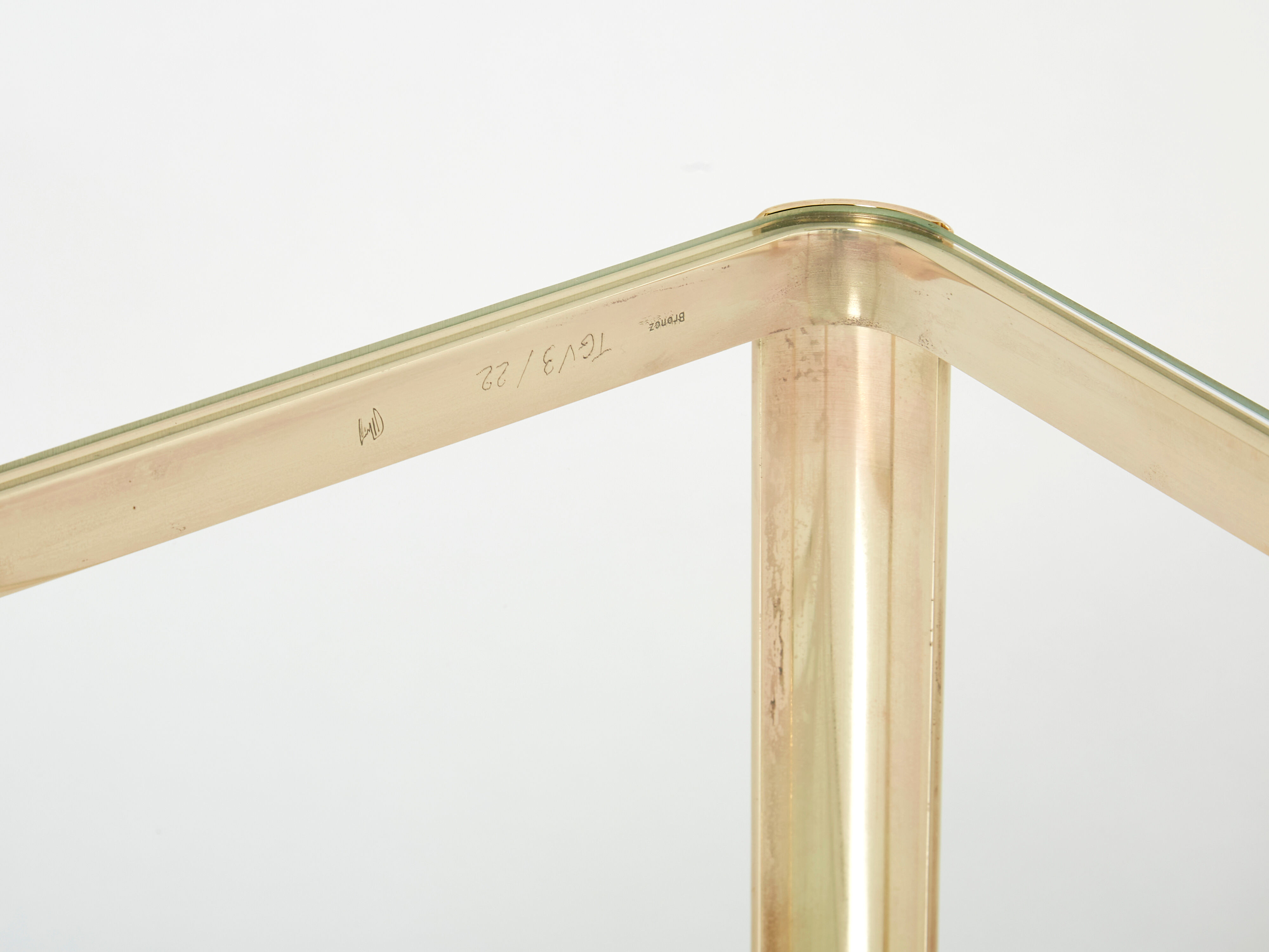 Bronze side table signed J.T. Lepelletier for Broncz circa 1960