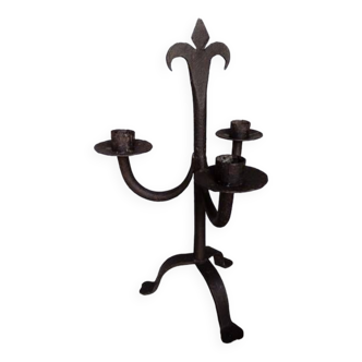Brutalist wrought iron candle holder ep 1940/50