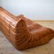 Ensemble de canapés Togo 2 et 3 places en cuir, attribués à Michel Ducaroy pour Ligne Roset