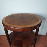 Marquetry pedestal table