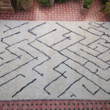 Beni ourain black-and-white carpet 315 x 189 cm