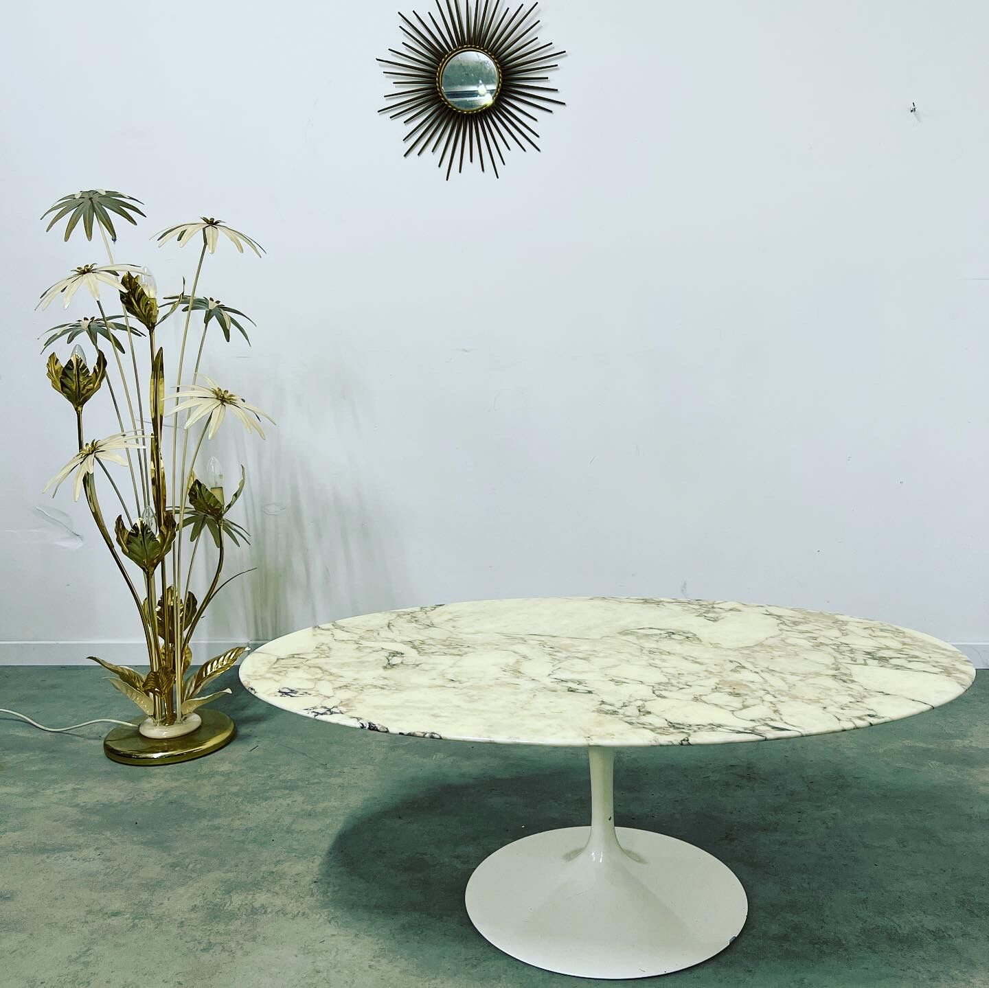 Floor lamp flower metal Design Hans Kögl Scandinavian vintage 5 burners