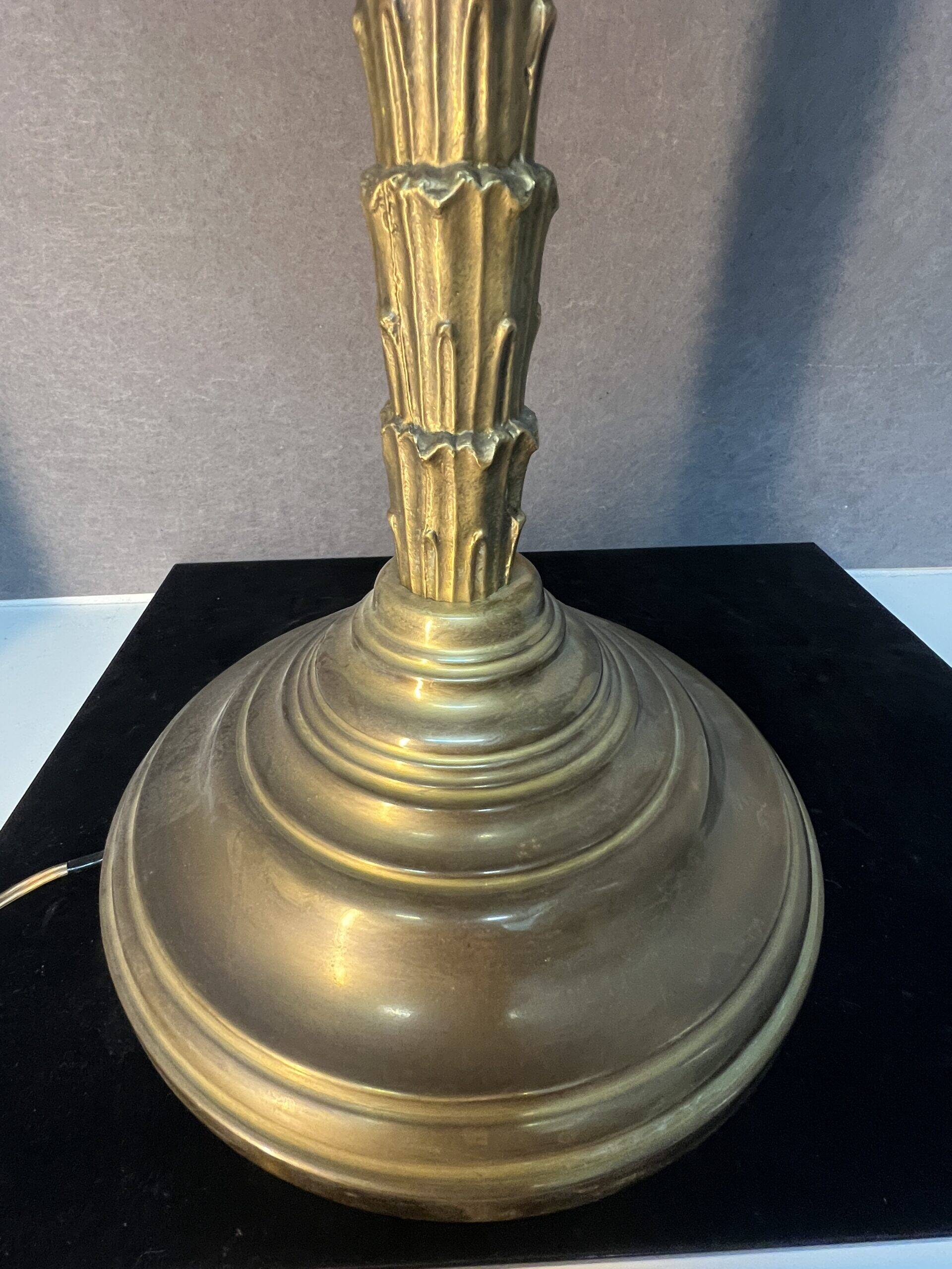 Palm tree lamp  bronze and brass