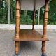 Vintage wooden rolling dessert trolley from the 1980s.