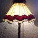 Wooden floor lamp turned in the spirit of Charles Dudouyt / art deco style