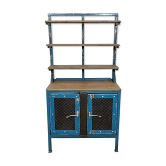 Industrial Blue Cabinet with Shelwes, 1960s