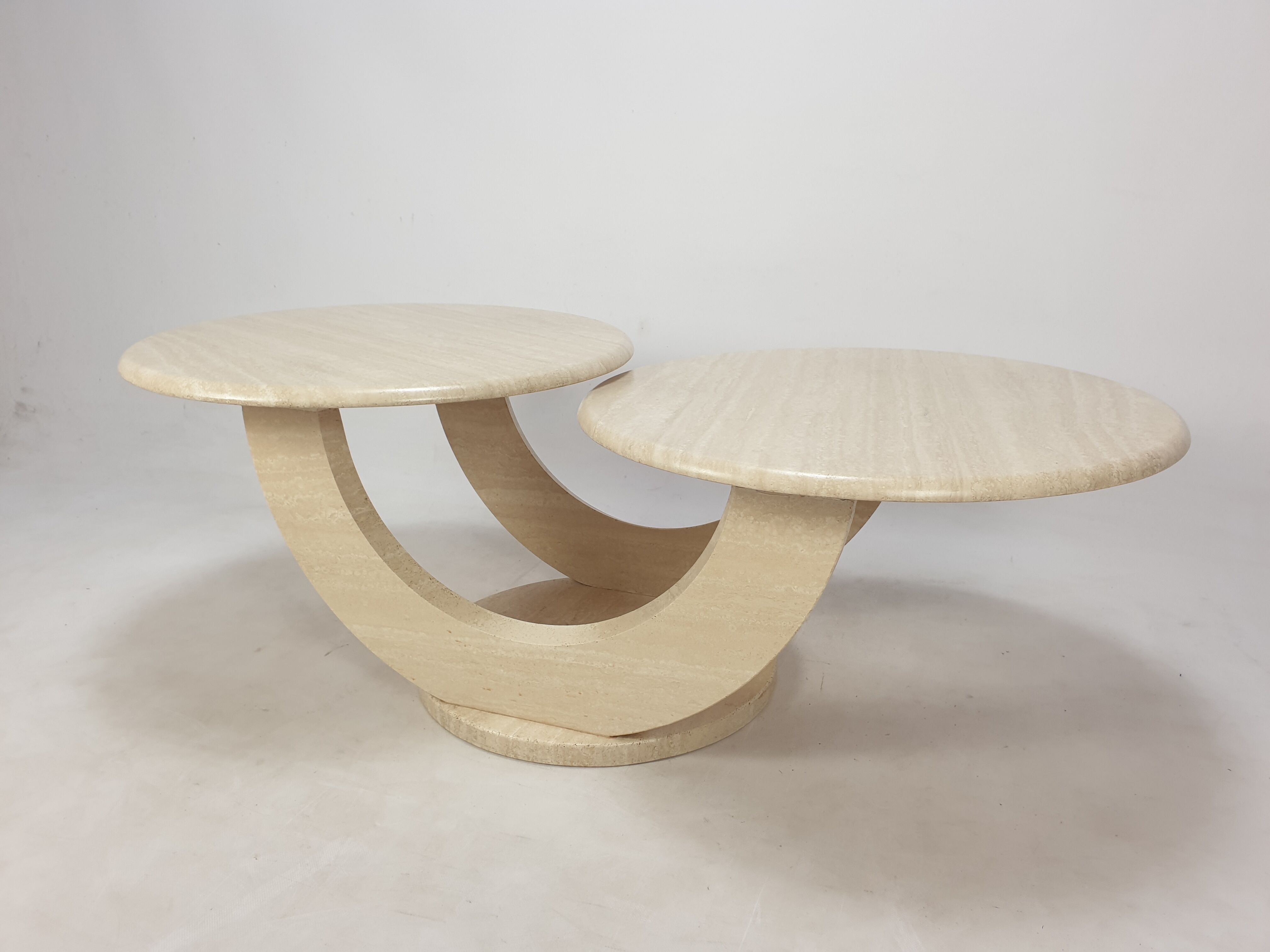 Italian travertine coffee table, 1980s