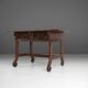 Antique oak Spanish console table with handcrafted drawers, 18th century