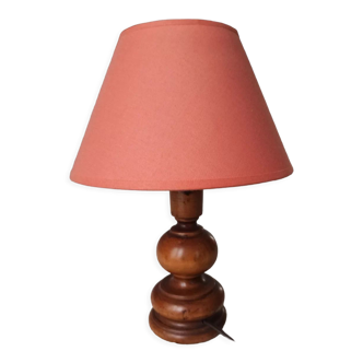 Turned wooden table lamp