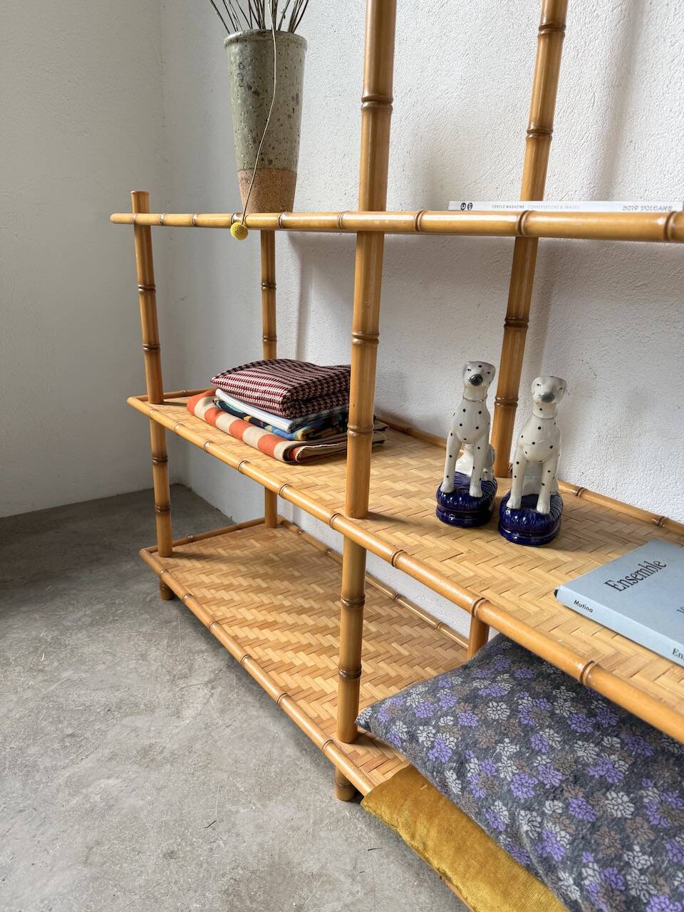 Large rattan shelf 1960