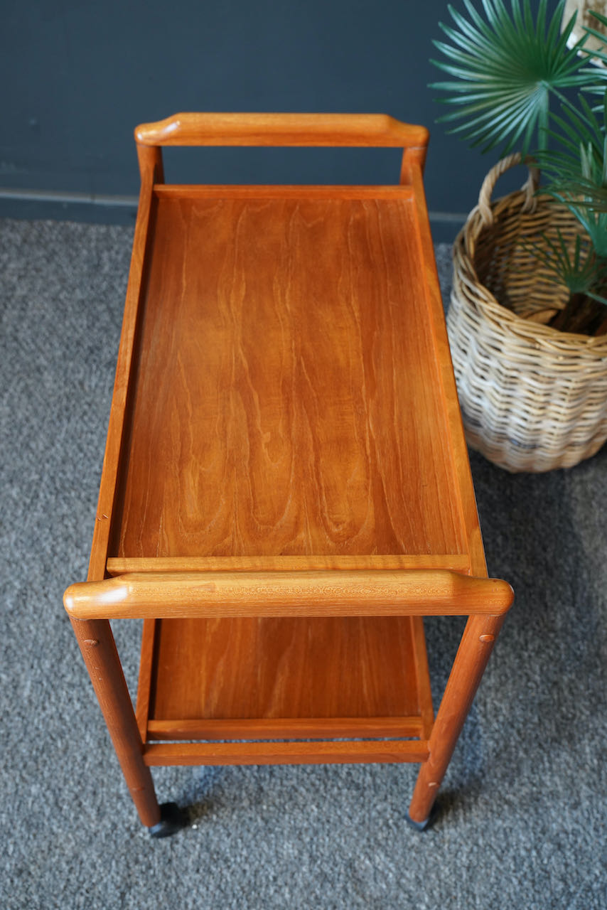 Mid century danish vintage hostess serving drinks trolley in teak