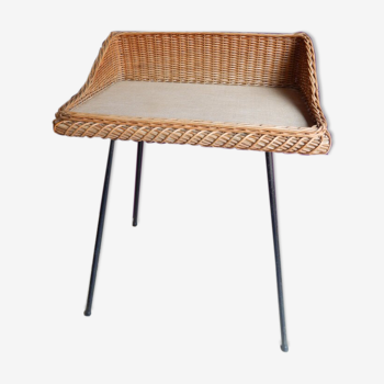 Side table in rattan, 50s
