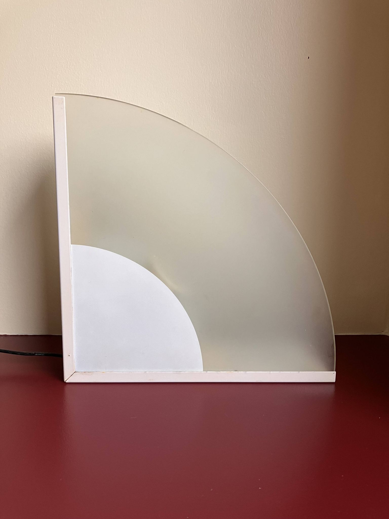 Lampe à poser design italien post moderne verre et métal blanc