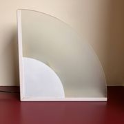 Lampe à poser design italien post moderne verre et métal blanc