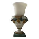 Lampe vintage en opaline et plâtre