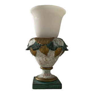 Vintage lamp in opaline and plaster