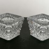 Pair of crystal candle holders