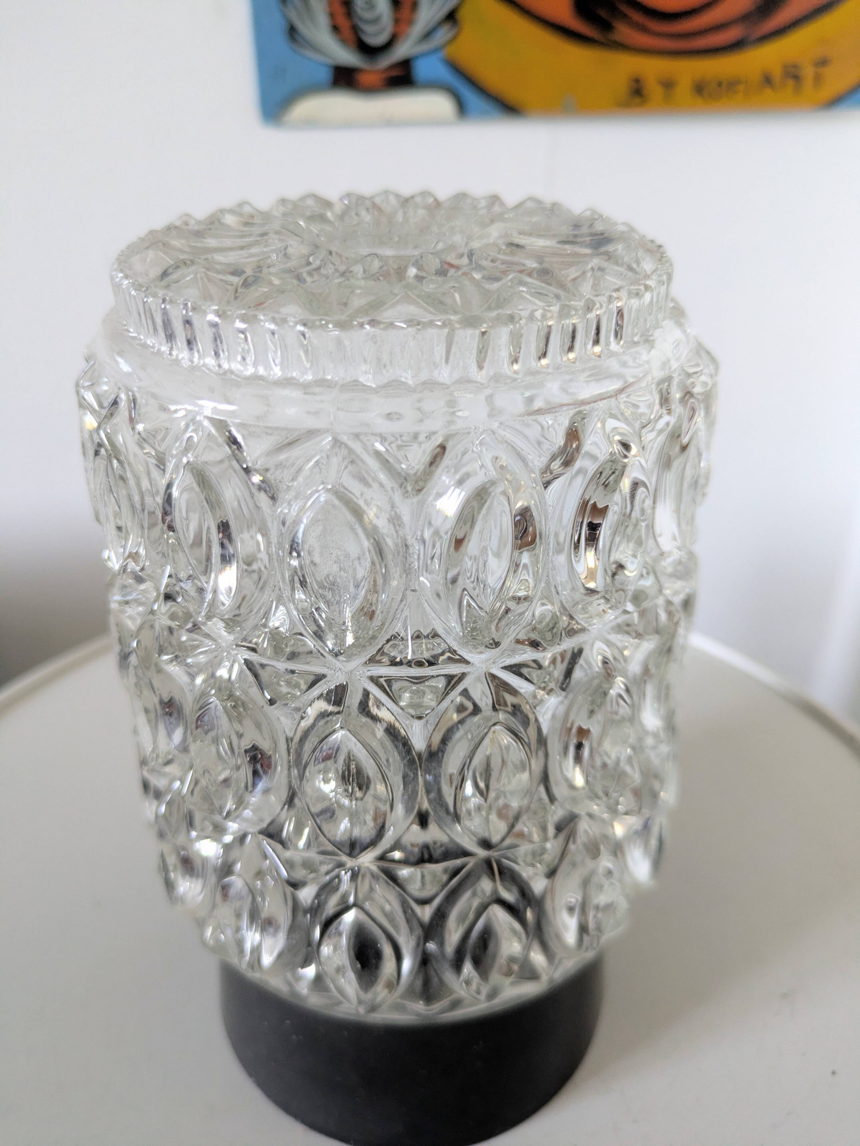 70s design diamond glass ceiling light