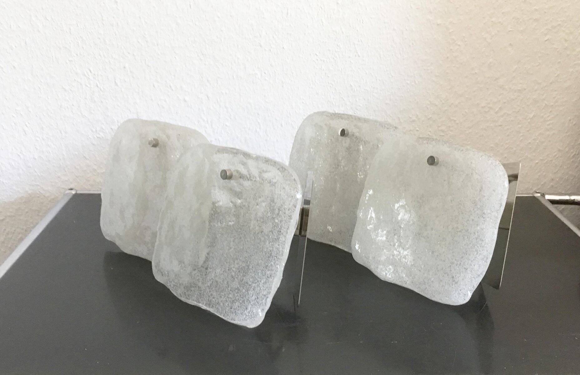 Frosted glass wall light by Kalmar Franken KG, 1960s