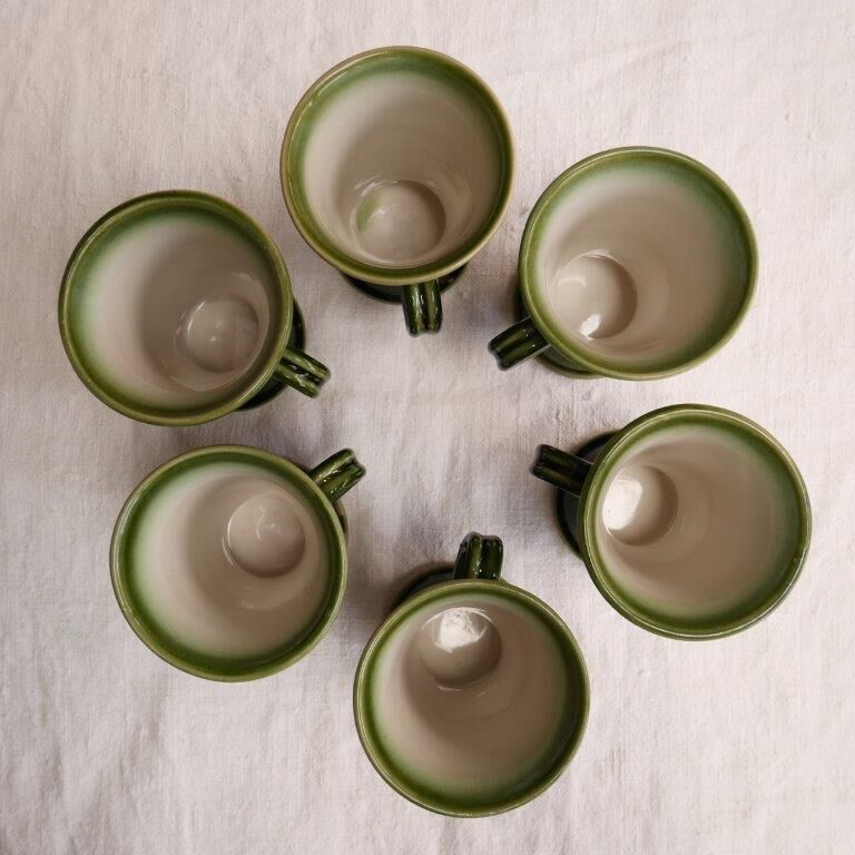 Set of 6 green mazagrans