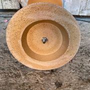 Sellette Guéridon Ancien Bois Tourné + Piétement Pierre Porte Pot Vint