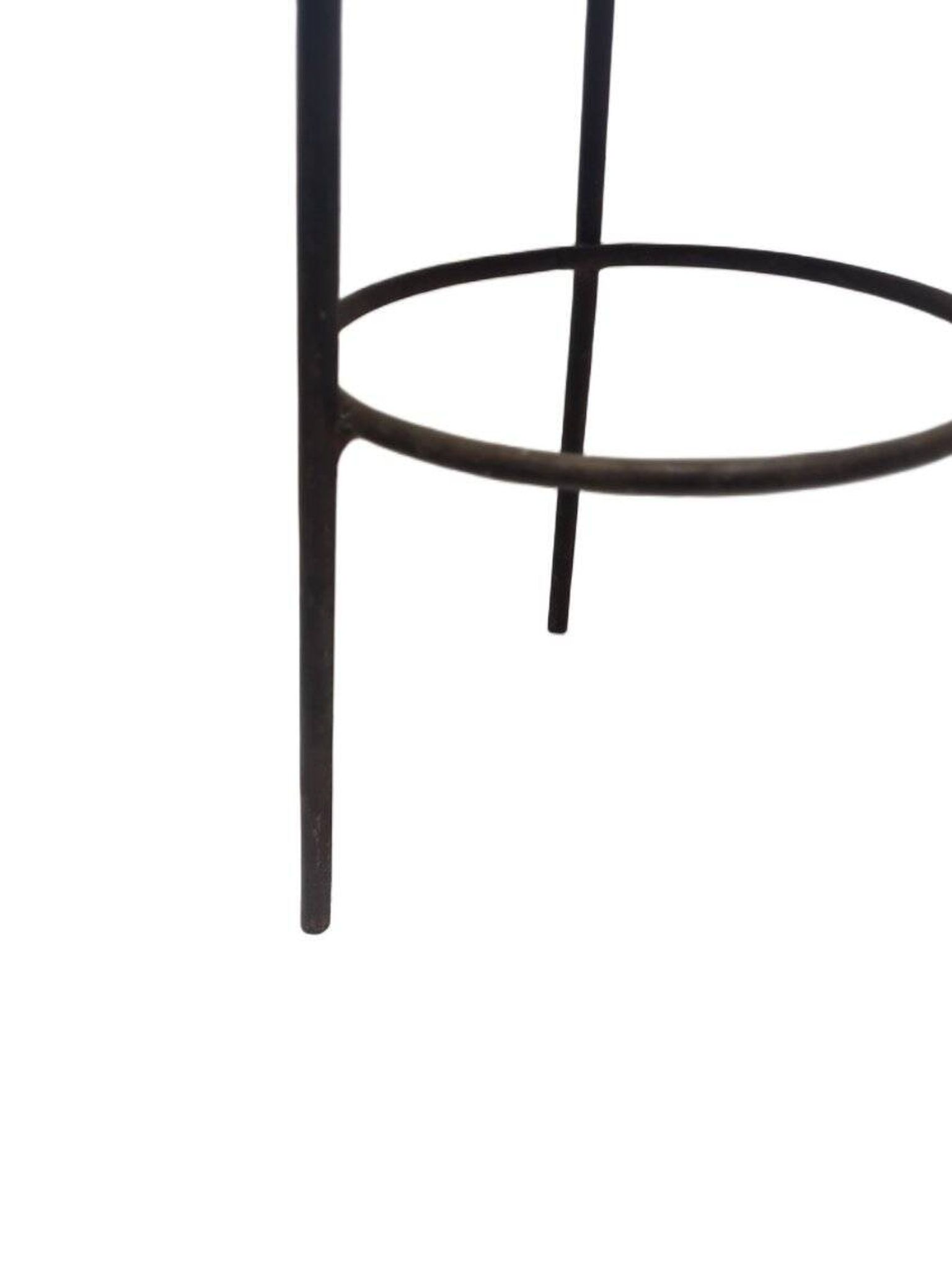 Postmodern brutalist iron and wooden plant stand, Poland, 1970s
