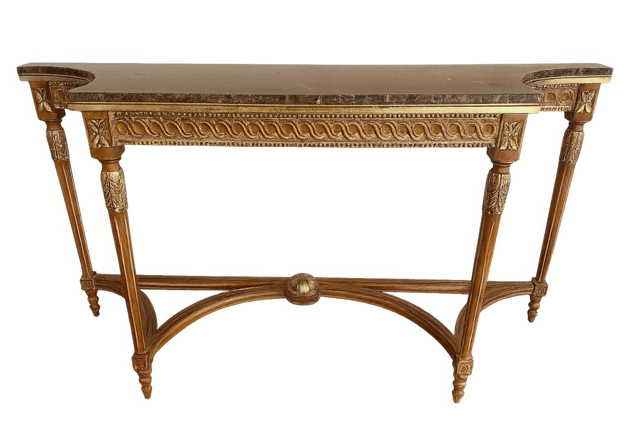 Marble and gilded wood console table