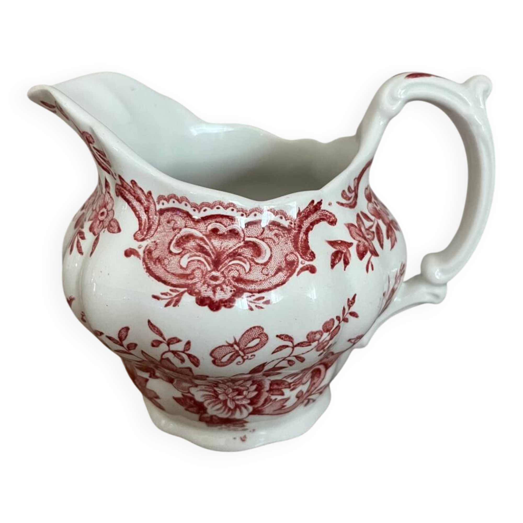 Charmant Pot à Lait Rouge Grenat – Ridgeway Staffordshire England Wind