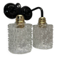 Pair of vintage glass globe wall lights