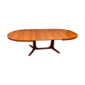 Scandinavian extendable oval round table in teak