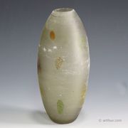 Glass vase 'A Scavo' by Gino Cenedese with autumn leaves