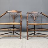 Paire de chaises d'angle hollandaises anciennes, années 1920