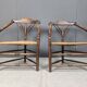 Paire de chaises d'angle hollandaises anciennes, années 1920