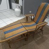 Old rattan and bamboo lounge chair in 1920
