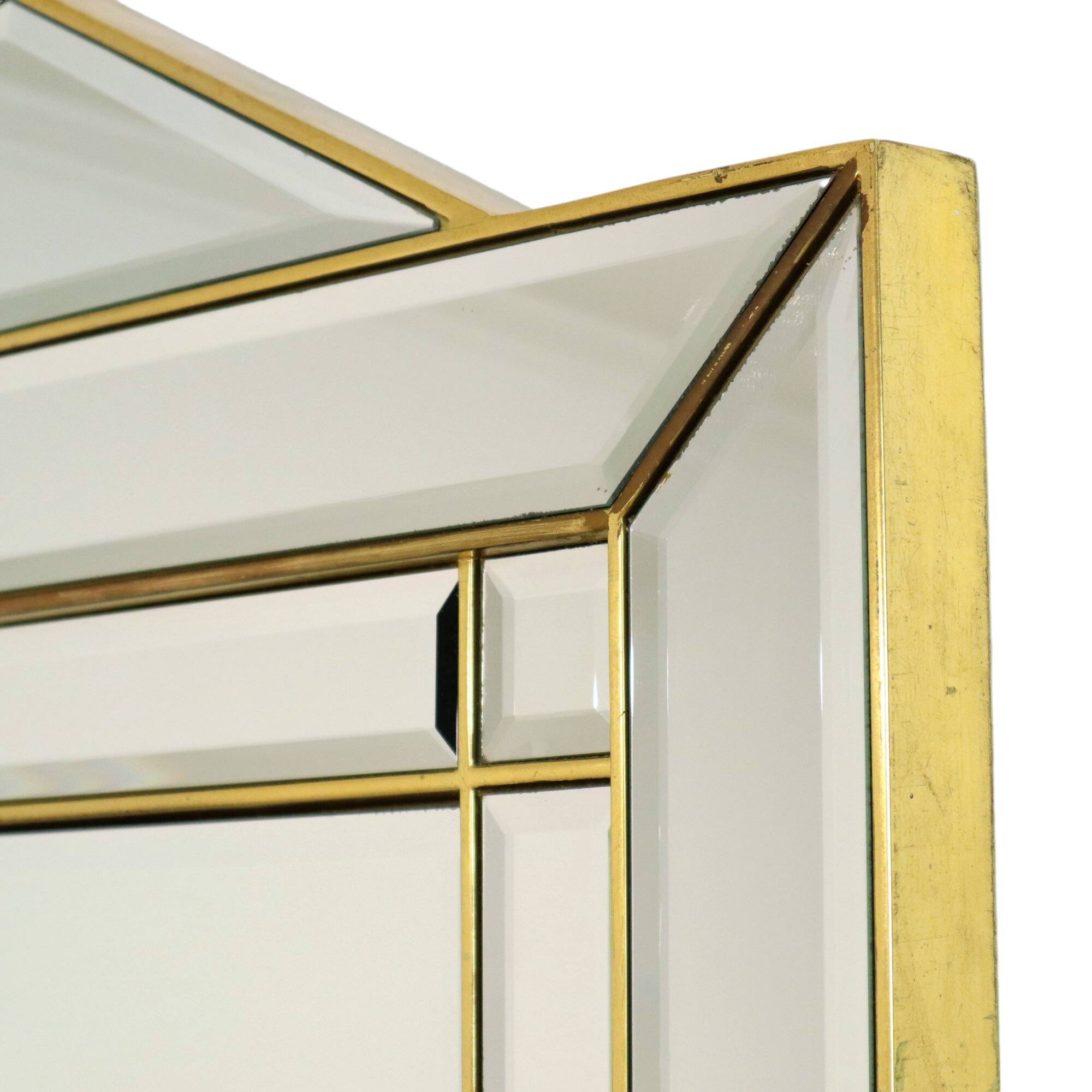Large Deknudt XL faceted mirror, Hollywood Regency design