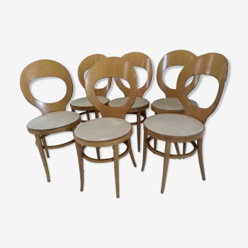 Suite de 6 chaises bistrot baumann modèle mouette 1987
