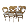 Suite of 6 chairs Bistrot Baumann Model Seagull 1987