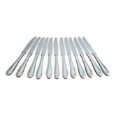 12 stainless steel knives comargent monocoque Louis XV style