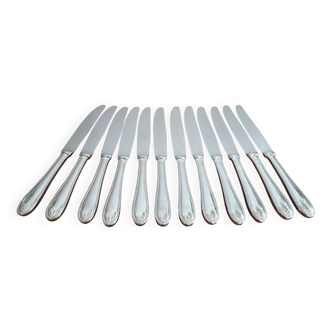 12 stainless steel knives comargent monocoque Louis XV style
