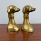 Dog bookends, solid brass, 1970s.