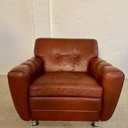 Vintage Danish mid-century Svend Skipper leather club chair 1970s