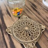 Large old brass trivet