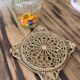 Large old brass trivet