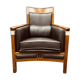 Classic Art Deco Armchair Black High