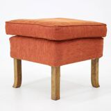 1930s art deco armchair with tabouret, czechoslovakia