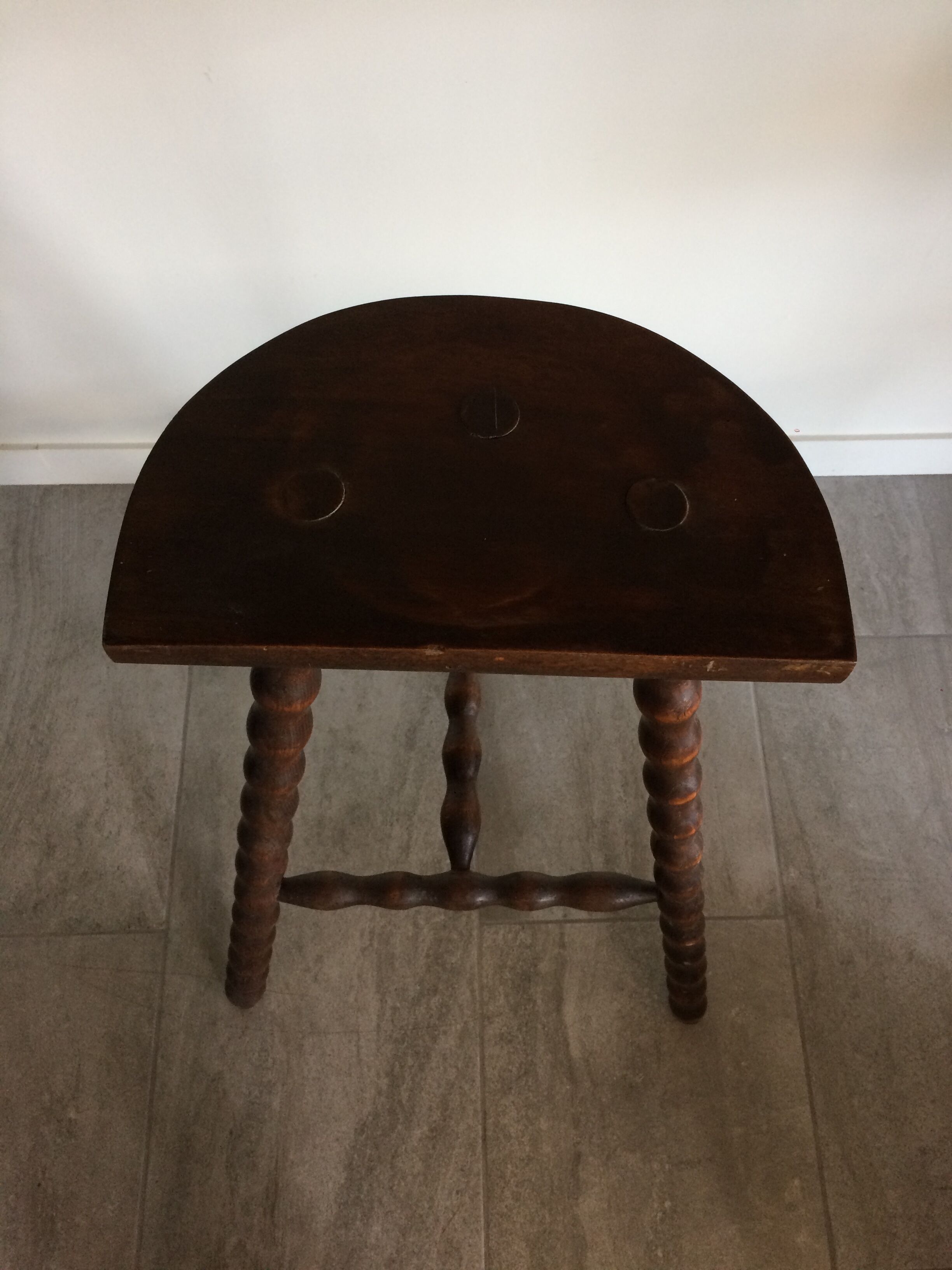 Vintage wooden tripod high stool