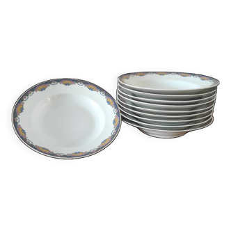 Lot of soup plates Limoges porcelain