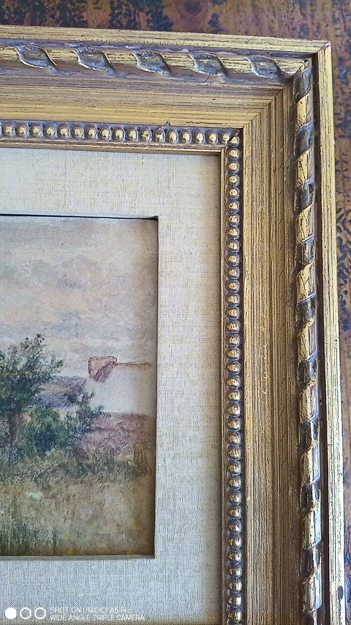 huile sur carton- Gaston le Mains (circa 1860-1929) - la maison au bord de l'eau